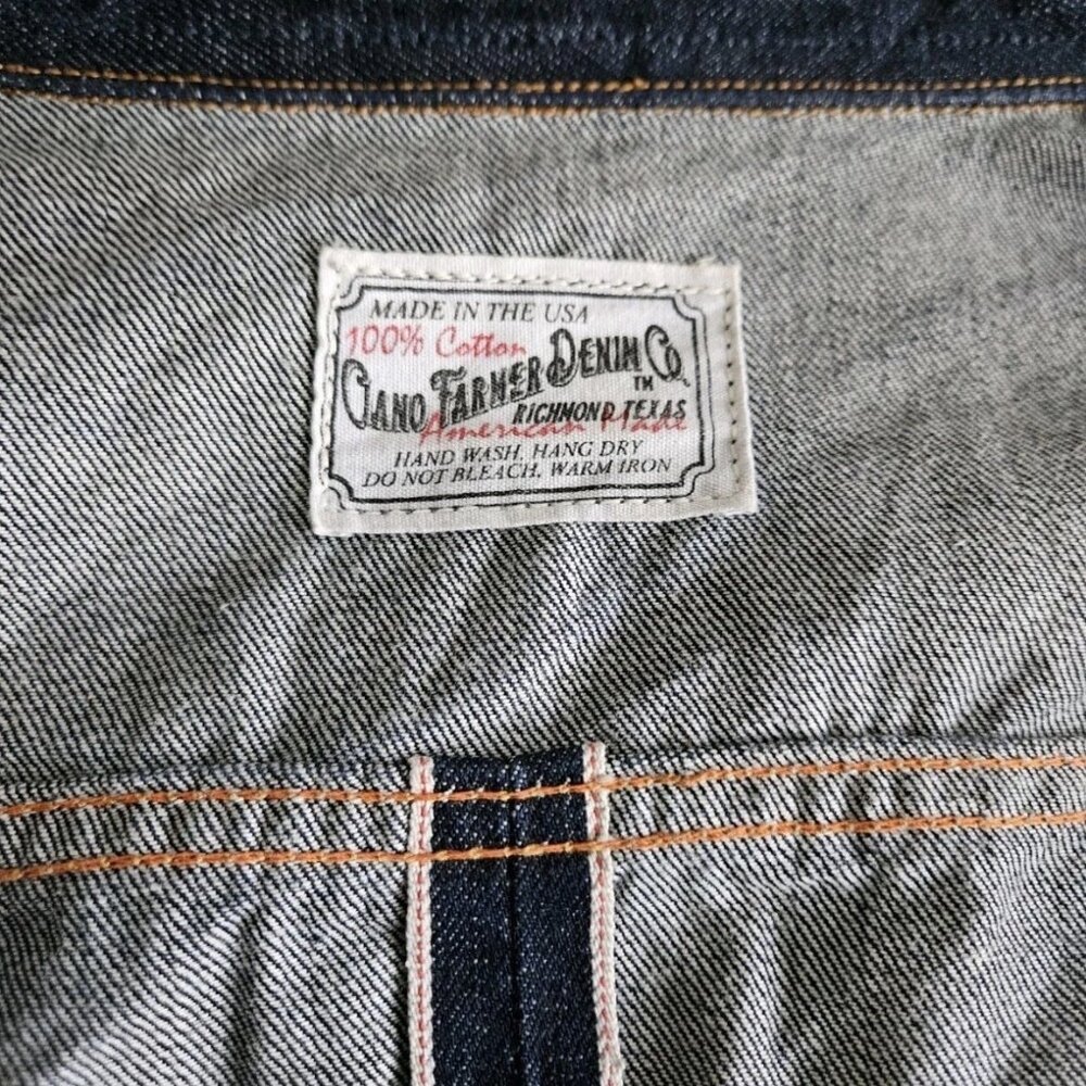 Ciano Farmer Denim Co.  - 14oz Selvedge Texas Denim Workshirt handmade XL - Picture 9 of 16